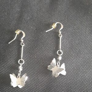Elegant Silver Butterfly Earrings